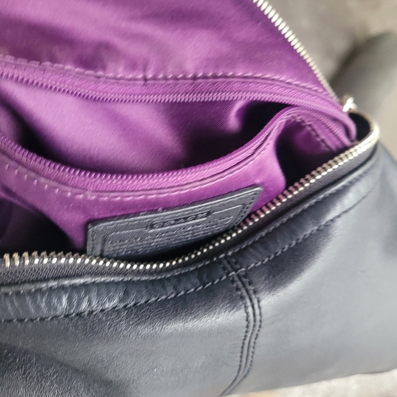 COACH Hobo Style Soft Black Leather Shoulder Bag - Picture 11 of 12